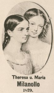 Theresa i Maria Milanollo (wklęsłodruk) autorstwa English School
