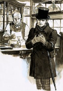 Będą żyć wiecznie: Thomas De Quincey (gwasz na papierze) autorstwa English School