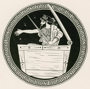 Thoas w klatce piersiowej (grawerunek) autorstwa English School