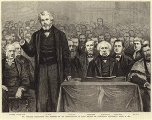 Thomas Carlyle wygłaszający adres swojej instalacji jako Lord Rektor Uniwersytetu w Edynburgu