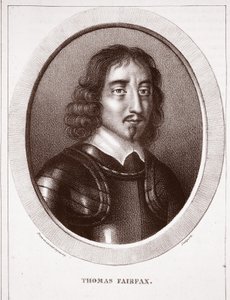 Thomas Fairfax, przypisywany Delaporte, ryty przez de Ducarme autorstwa English School