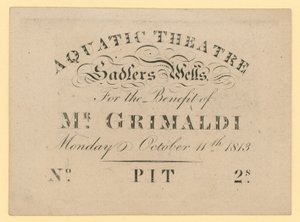 Bilet do Teatru Wodnego na rzecz pana Grimaldiego, 11 października 1813 autorstwa English School