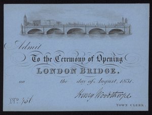 Bilet na otwarcie London Bridge autorstwa English School