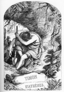 Timon z Aten (Życie Tymona z Aten) - Ilustracja w „” Completes de William Shakespeare”””” 1866 - Ilustracje i ogólna forma tego wydania zapożyczono z ilustrowanego Szekspira Cassella, opublikowanego w Londynie autorstwa English School