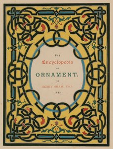 Strona tytułowa. Ilustracja do The Encyclopedia of Ornament (kolorowa litografia) autorstwa English School