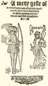 Strona tytułowa A Mery Geste of Robyn Hood, 1550 autorstwa English School