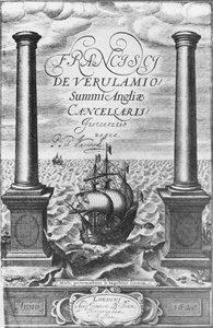 Strona tytułowa pierwszego wydania Novum Organum Sir Francisa Bacona, 1620 autorstwa English School