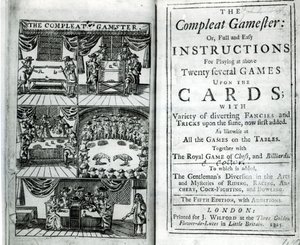 Strona tytułowa piątego wydania The Compleat Gamester, przypisywanego Charlesowi Cottonowi (1630-87), wyd. 1725 autorstwa English School