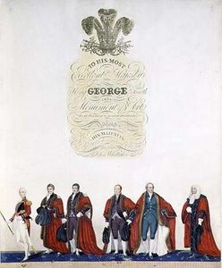 Strona tytułowa „Ceremonii koronacji Jego Najświętszej Królewskiej Mości Króla Jerzego Czwartego” Johna Whittakera, Londyn autorstwa English School