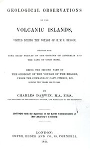 Strona tytułowa do obserwacji geologicznych na wyspach wulkanicznych Karola Darwina, 1844 (papier drukowany) autorstwa English School