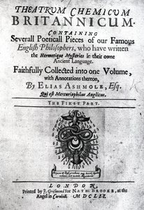 Strona tytułowa do Theatrum Britannicum Eliasa Ashmole, 1652 (druk) autorstwa English School