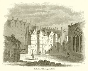Rogatka w Edynburgu, w 1630 r autorstwa English School