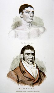 Tom Belcher i Gregson, z ryciny wydanej w 1813 r. (kolor lito) autorstwa English School