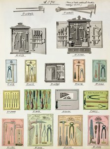 Narzędzia i skrzynki narzędziowe z katalogu handlowego artykułów gospodarstwa domowego i wyposażenia, ok. 1890-1910 autorstwa English School