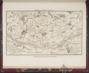 „Mapa topograficzna Wielkiej Drogi z Londynu do Bath i Bristolu, z zaznaczeniem trzech mil z każdej strony...” autorstwa English School