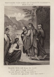 Dotykanie rąbka szaty Chrystusa, Mk V, wer. 28 (rycina) autorstwa English School