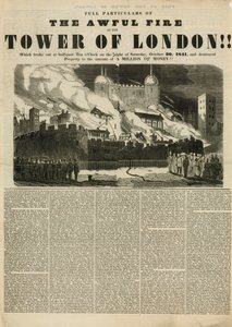 Pożar Tower of London, 1841 autorstwa English School
