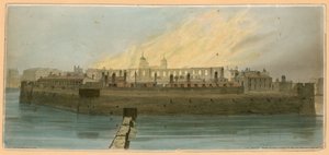 Pożar Tower of London, 1841 autorstwa English School