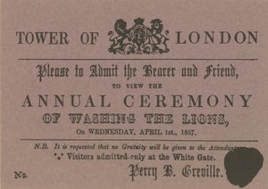Bilet do Tower of London autorstwa English School