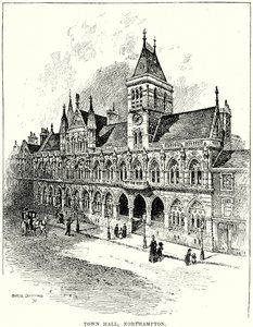 Ratusz w Northampton (grawerunek) autorstwa English School