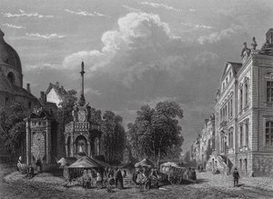 Ratusz i rynek, Liege (rycina) autorstwa English School