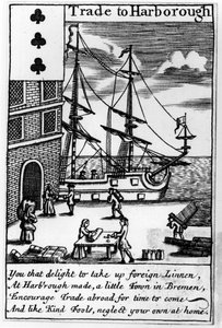 Handel w Harborough, angielska karta do gry autorstwa English School