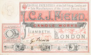 Karta handlowa, J C i J Field Candle Works autorstwa English School
