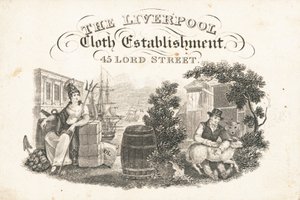 Karta handlowa, The Liverpool Cloth Establishment autorstwa English School