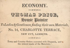 Karta handlowa, Thomas Price autorstwa English School