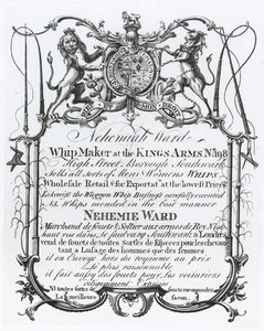 Karta handlowa dla Nehemiaha Warda, rzemieślnika z Southwark autorstwa English School