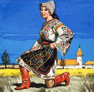 Tradycyjny strój ukraiński autorstwa English School