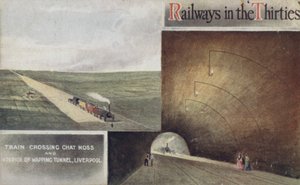 Przejazd kolejowy Chat Moss i wnętrze tunelu Wapping, Liverpool autorstwa English School