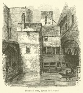 Brama Zdrajców, Tower of London (rycina) autorstwa English School
