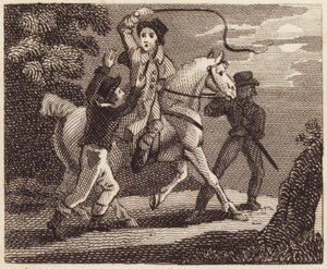 Podróżni zaatakowani przez rabusiów (rycina) autorstwa English School