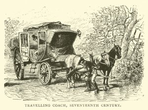 Wagon podróżny, XVII wiek autorstwa English School
