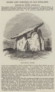 Trethevey Stone, Kornwalia (grawerowanie) autorstwa English School