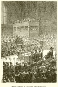 Proces Karola I w Westminster Hall, styczeń 1649 autorstwa English School