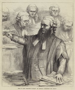 Proces powoda Tichborne, dr Kenealy kończący swój adres (grawerunek) autorstwa English School