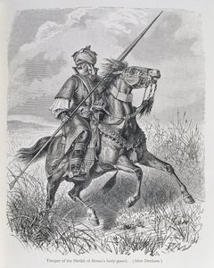 Żołnierz straży przybocznej szejka Bornu, z „Historii ludzkości”, tom III, prof. Friedricha Ratzela, 1898 autorstwa English School