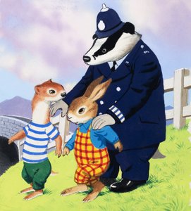 Borsuk Tufty i policjant autorstwa English School