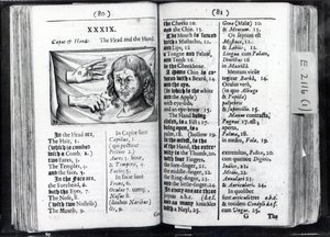 Dwie strony z Orbis Sensual Pictus Comeniusa, 1659 autorstwa English School