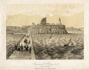 Tynemouth Priory z molo autorstwa English School