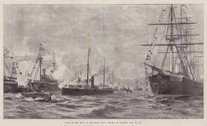 Typy marynarki wojennej w Royal Naval Review w Spithead, 23 lipca 1887 (lito) autorstwa English School