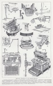 Maszyny do pisania, mechanizm niektórych standardowych maszyn (litowo) autorstwa English School