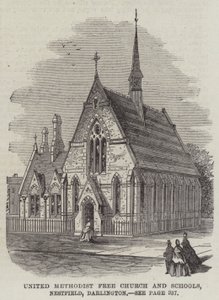 United Methodist Free Church and Schools, Nestfield, Darlington (grafika) autorstwa English School