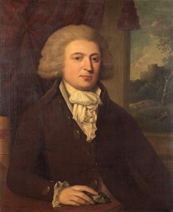 Nieznany dżentelmen z okazem minerału, ok. 1790 r. autorstwa English School