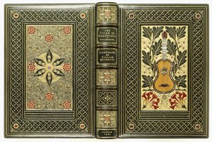Górna i dolna okładka, z motywami gitarowymi i kwiatowymi, 1843 autorstwa English School