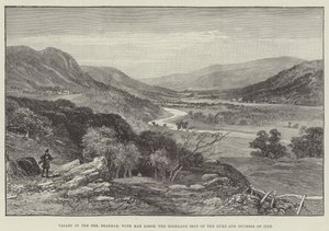 Valley of the Dee, Braemar, z Mar Lodge, góralską siedzibą księcia i księżnej Fife (rycina) autorstwa English School