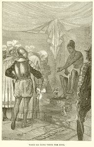 Vasco da Gama odwiedza króla autorstwa English School