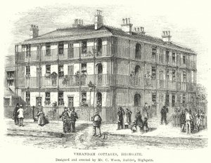 Domki z werandą, Highgate (grawerowanie) autorstwa English School